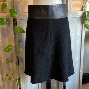 Iris 100% Wool and 100% Leather A line skirt
